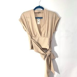 Express sparkle tie-waist top NWT